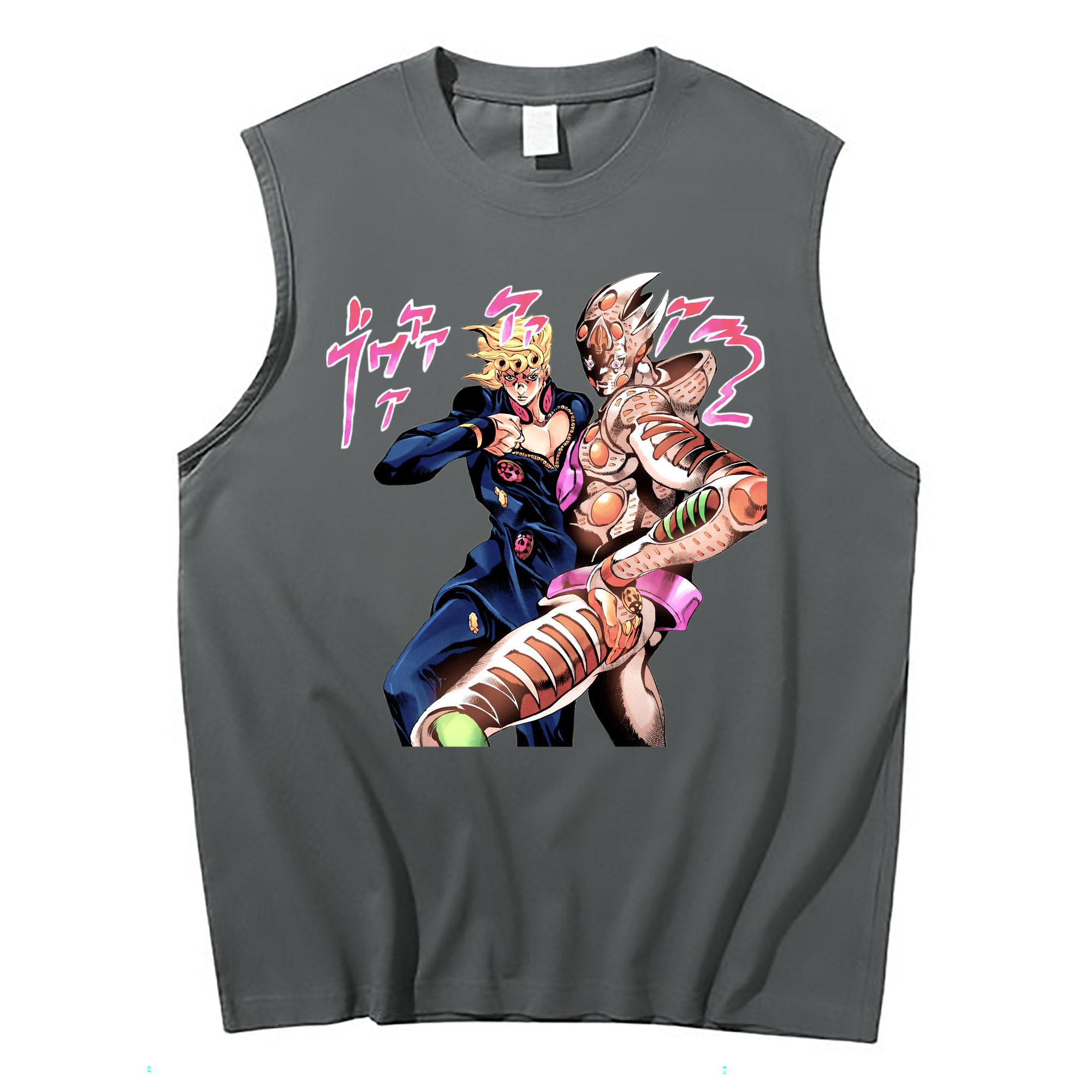 （画像用） ジョジョの奇妙な冒険 ジョルノ?ジョバァーナ JoJo's Bizarre Adventure Giorno Giovanna コットン100％タンクトップ（フロントプリント）